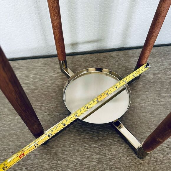 Modern Boho Wood Gold Metal Candle Holder Lantern Frame Hanging Decor - Picture 5 of 5